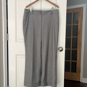 WHBM Gray Flair Plaid Dress Pants size 14R